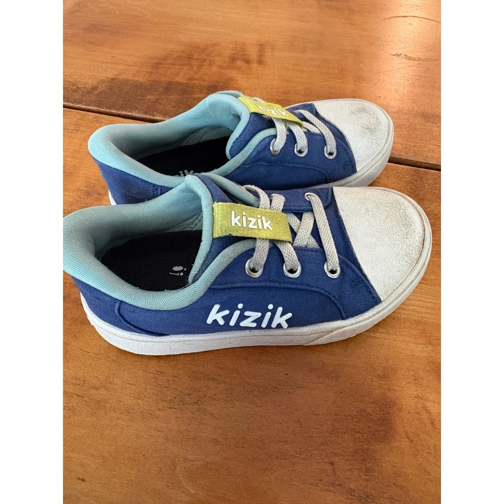 Kizik Sneaker Kids 10C Anaheim Blue Hands-Free Slip On Canvas Shoes